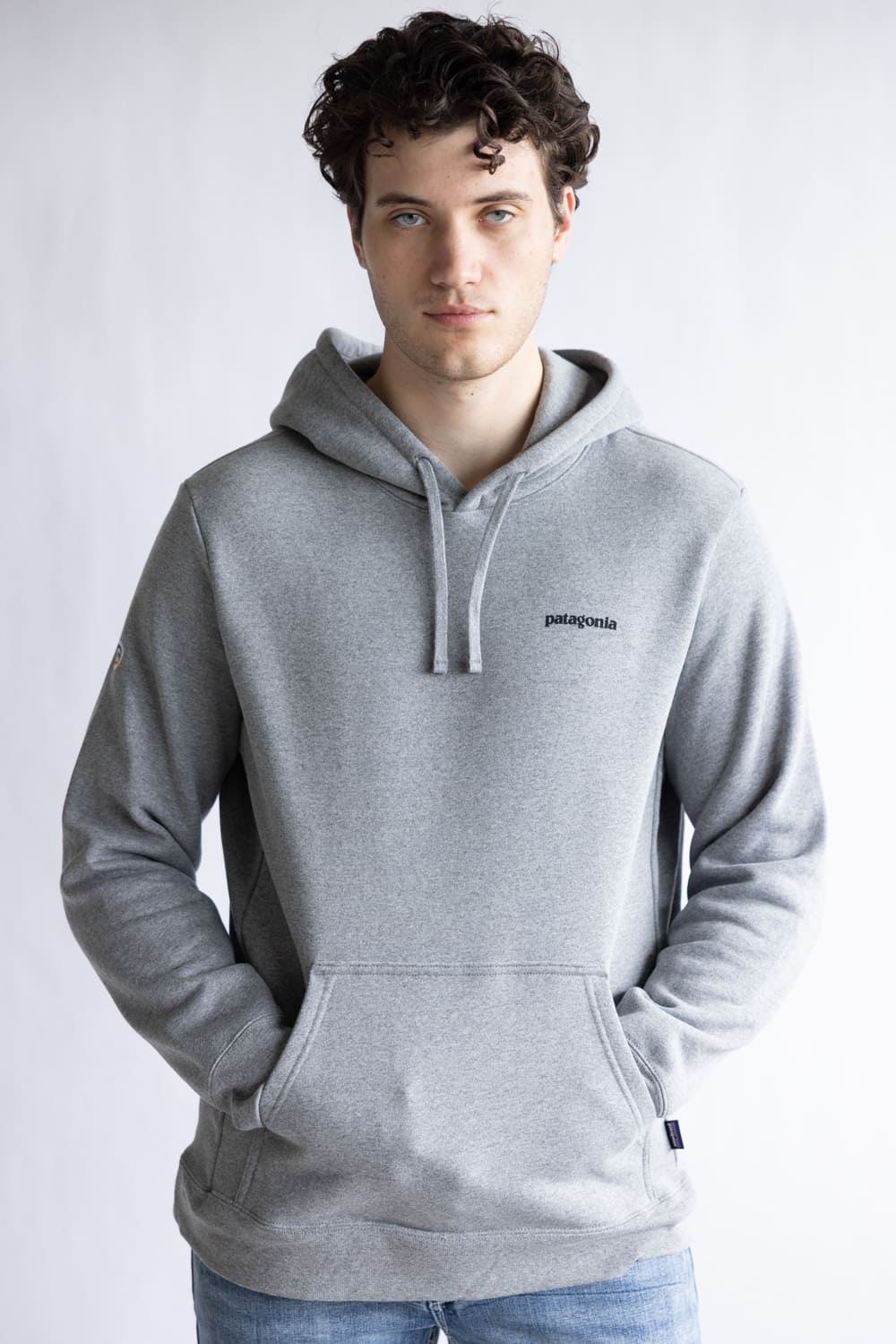 Patagonia Men’s Fitz Roy Icon Uprisal Hoodie in Gravel Heather | 39666-GLH GRAVEL - Image 5