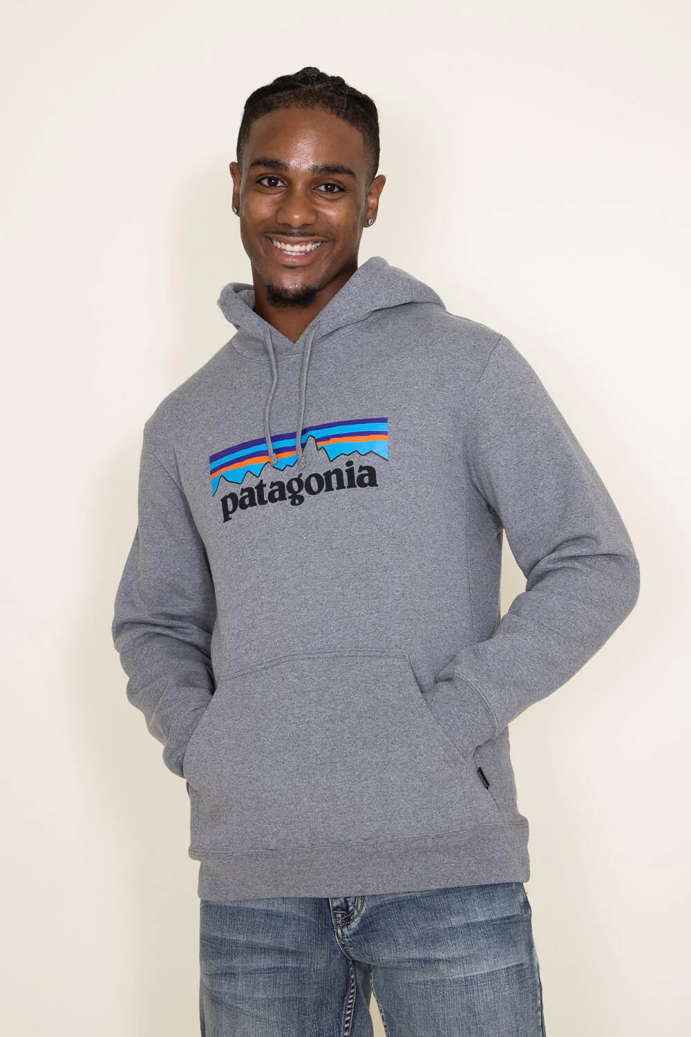 Patagonia Men’s P-6 Logo Uprisal Hoodie in Grey | 39622-GLH - Image 4