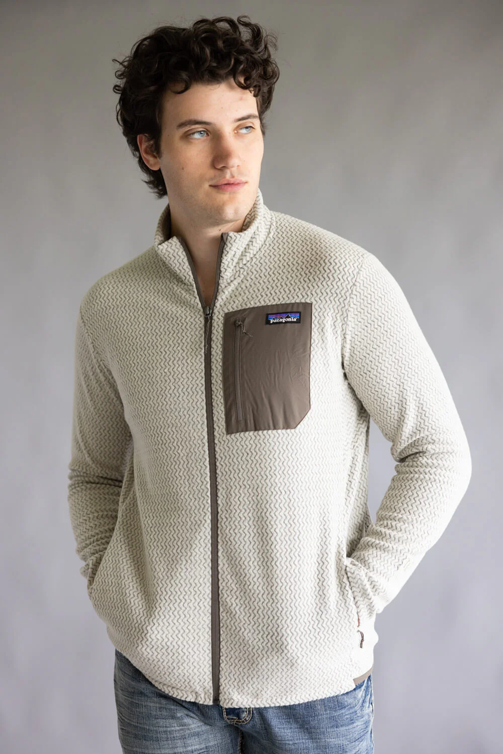 Patagonia Men’s R1 Air Jacket in Pelican | 40275-PLCN PELICAN - Image 4