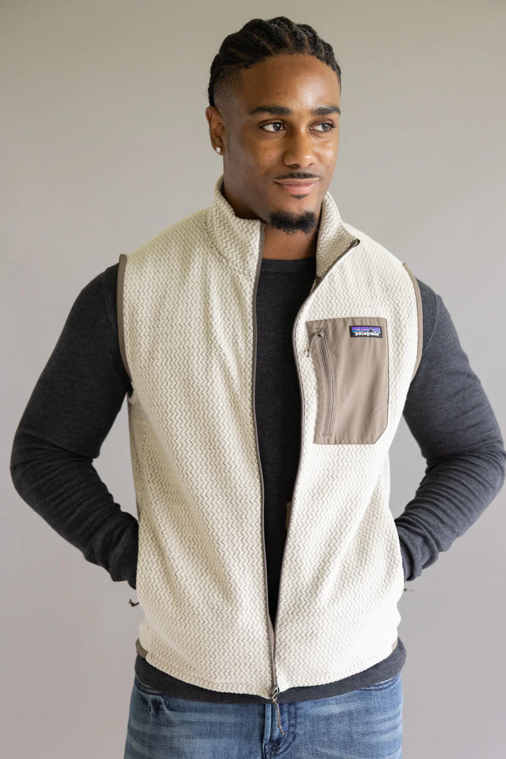 Patagonia Men’s R1 Air Vest in Pelican | 40285-PLCN PELICAN - Image 5