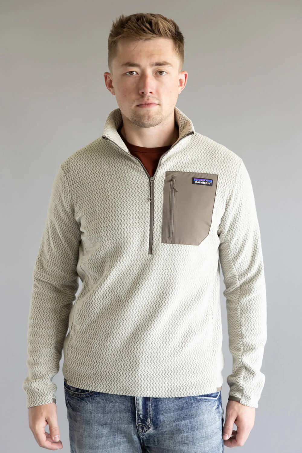 Patagonia Men’s R1 Air Zip Neck in Pelican | 40246-PLCN PELICAN - Image 2