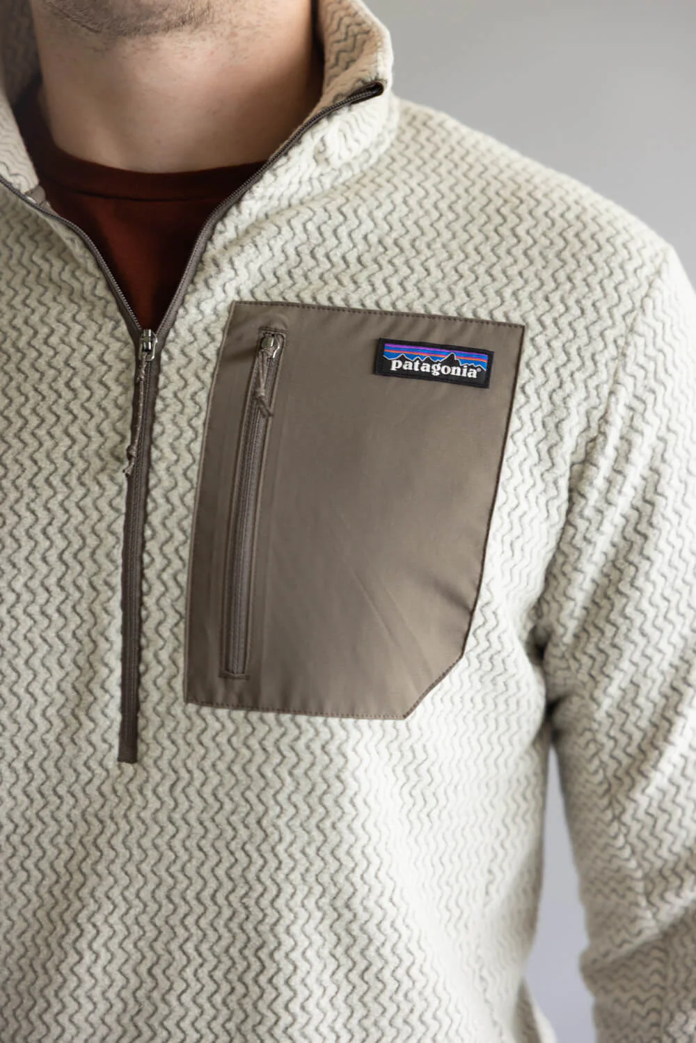 Patagonia Men’s R1 Air Zip Neck in Pelican | 40246-PLCN PELICAN - Image 4
