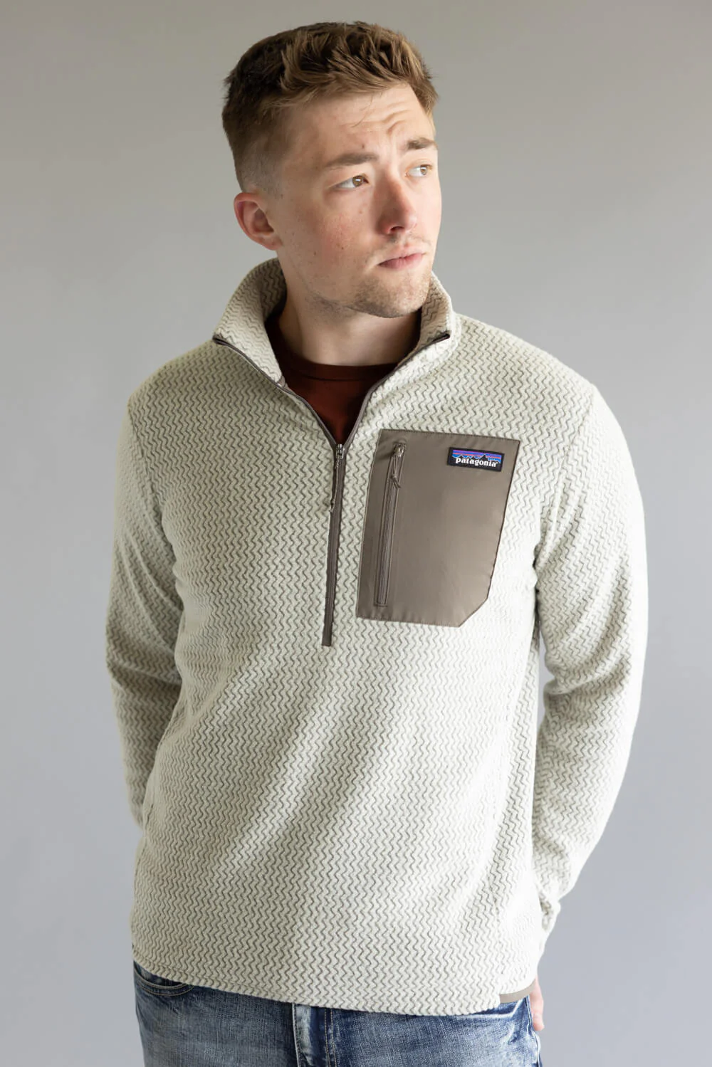 Patagonia Men’s R1 Air Zip Neck in Pelican | 40246-PLCN PELICAN - Image 5