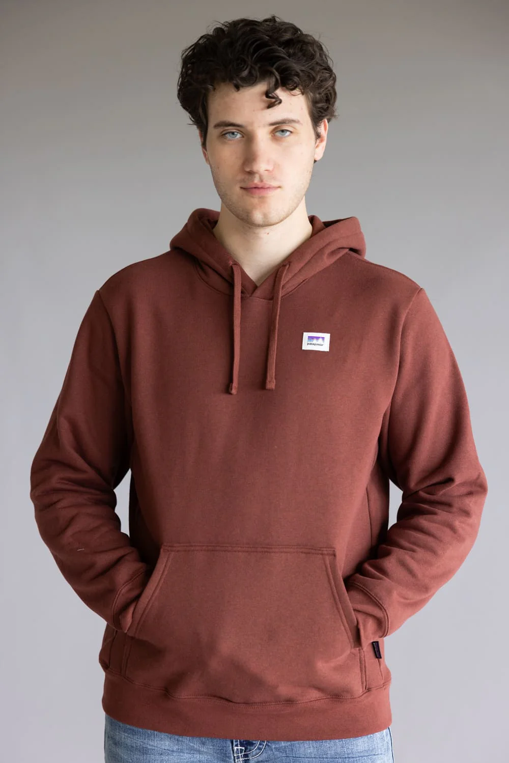 Patagonia Men’s Sticker Uprisal Hoodie in Dried Vanilla | 39696-DVL VANILLA - Image 4
