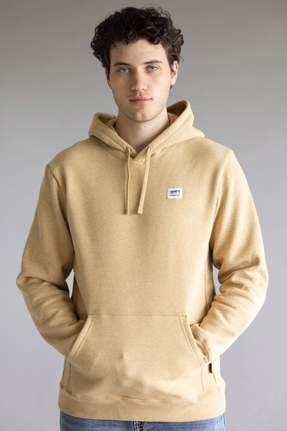 Patagonia Men’s Sticker Uprisal Hoodie in Talon Gold | 39696-TNGO GOLD - Image 4