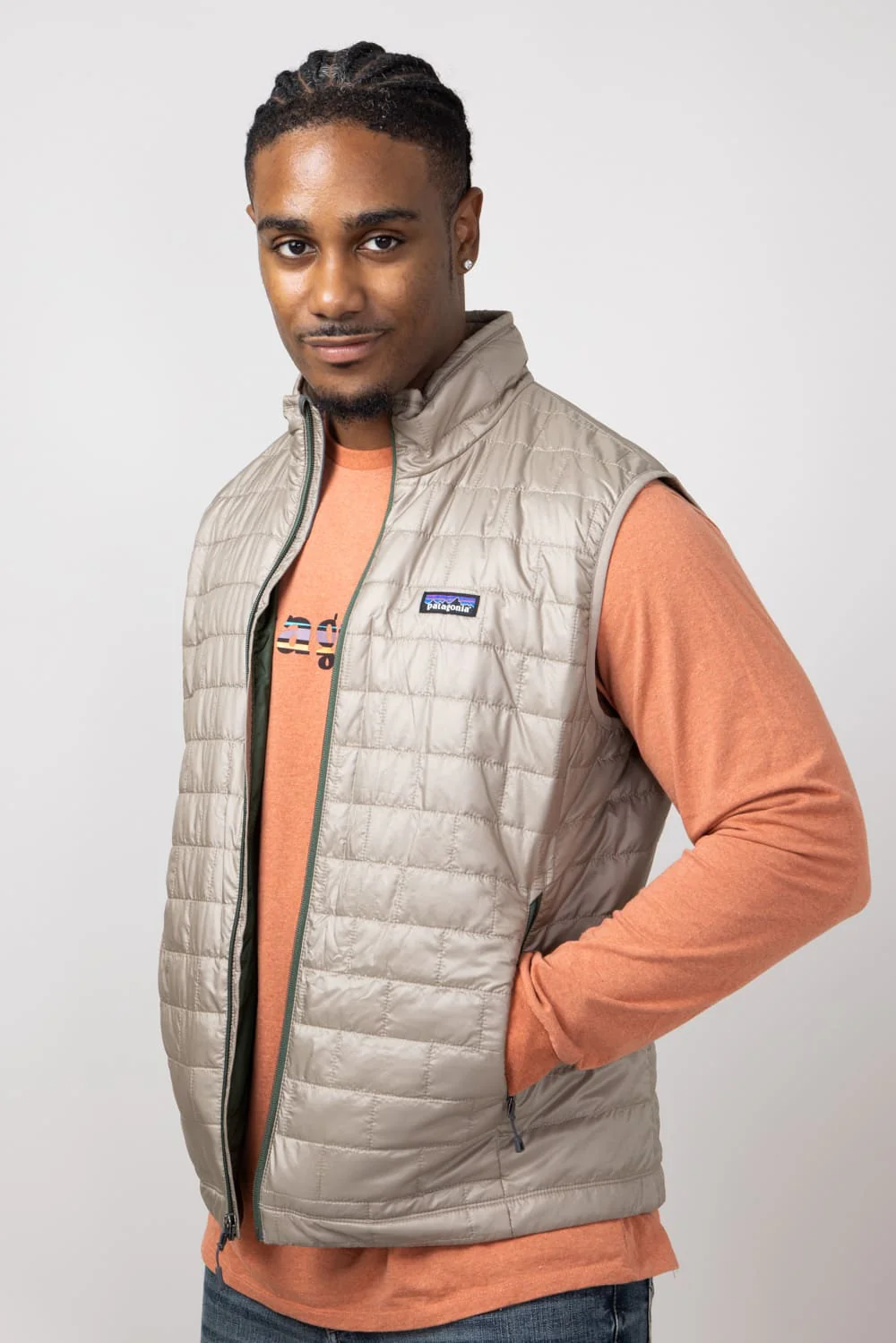 Patagonia Mens Nano Puff Vest in Seabird Grey | 84242-SBDY - Image 3
