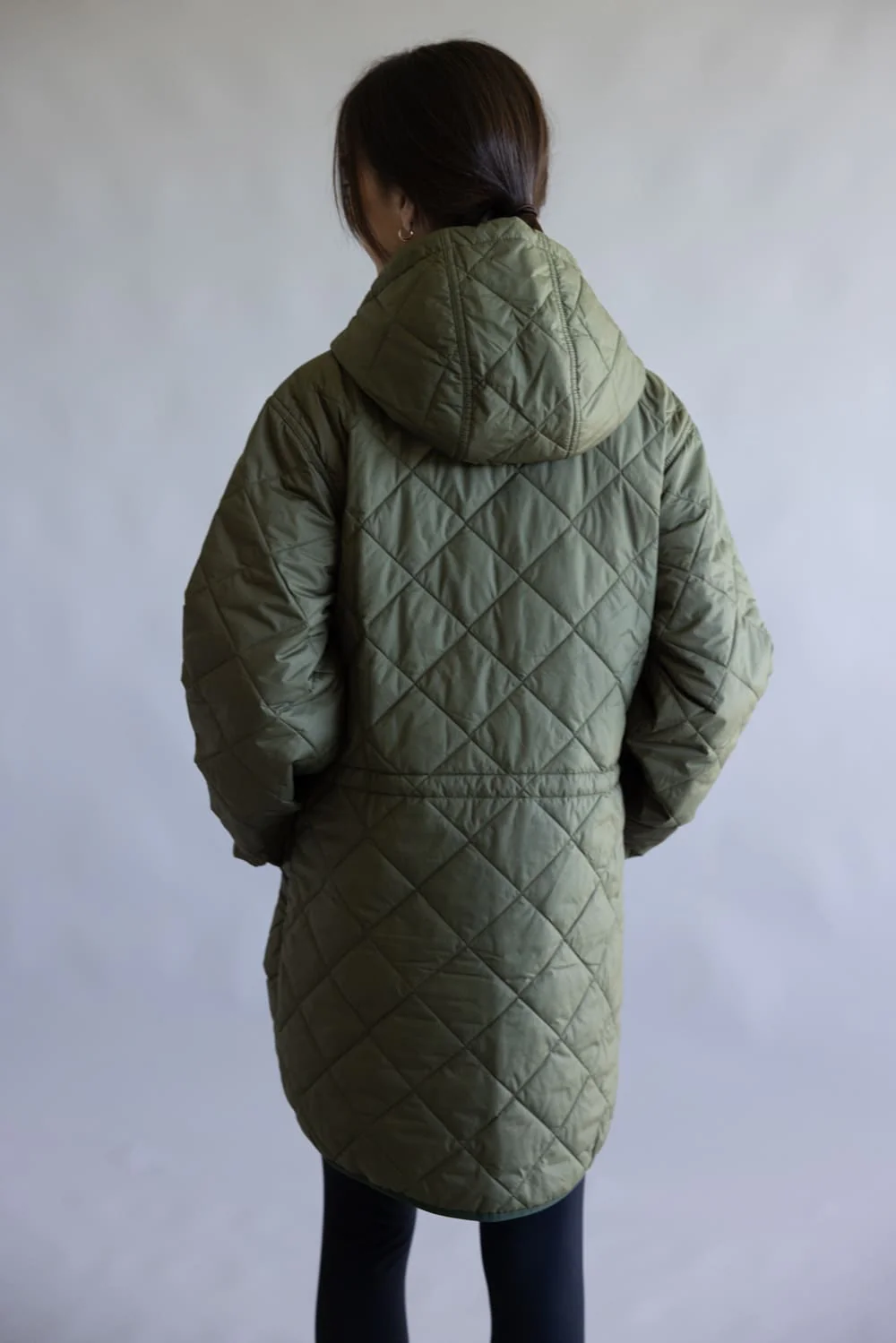 Patagonia Women’s Diamond Quilted Parka in Basin Green | 27710-BSNG - Image 2