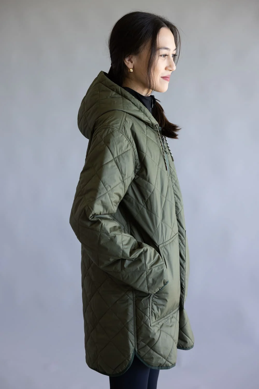 Patagonia Women’s Diamond Quilted Parka in Basin Green | 27710-BSNG - Image 4