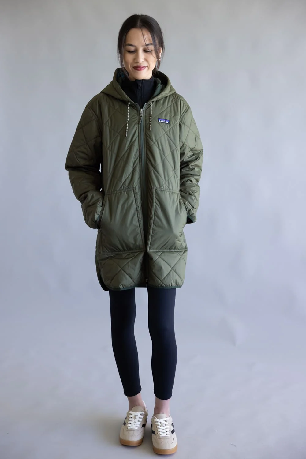 Patagonia Women’s Diamond Quilted Parka in Basin Green | 27710-BSNG - Image 5