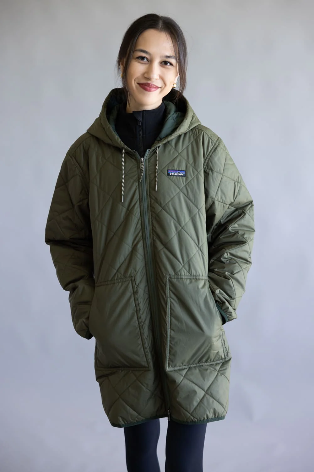 Patagonia Women’s Diamond Quilted Parka in Basin Green | 27710-BSNG - Image 7