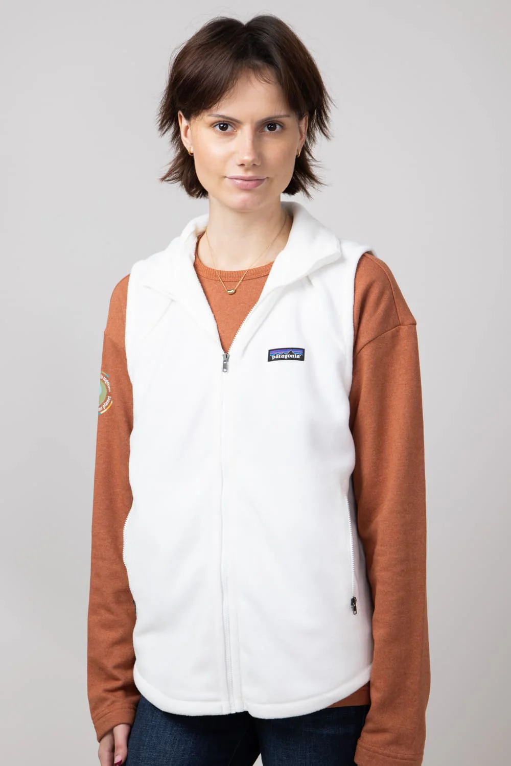 Patagonia Womens Classic Microdini Vest in White | 23175-BCW - Image 3
