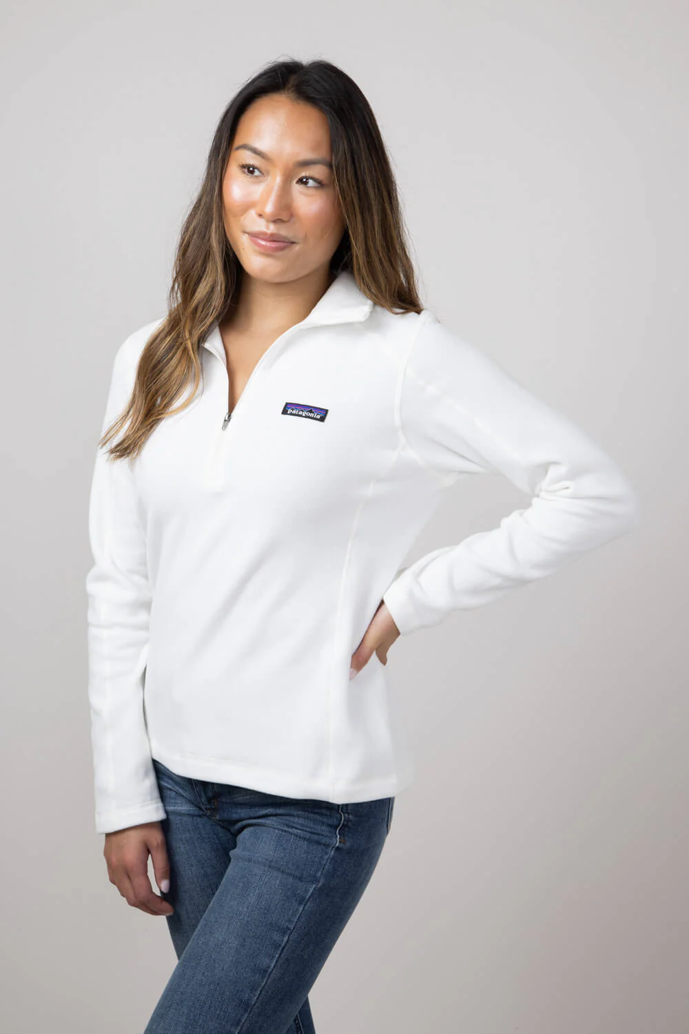 Patagonia Women’s Micro D Quarter Zip Pullover in Birch White | 26278-BCW - Image 4