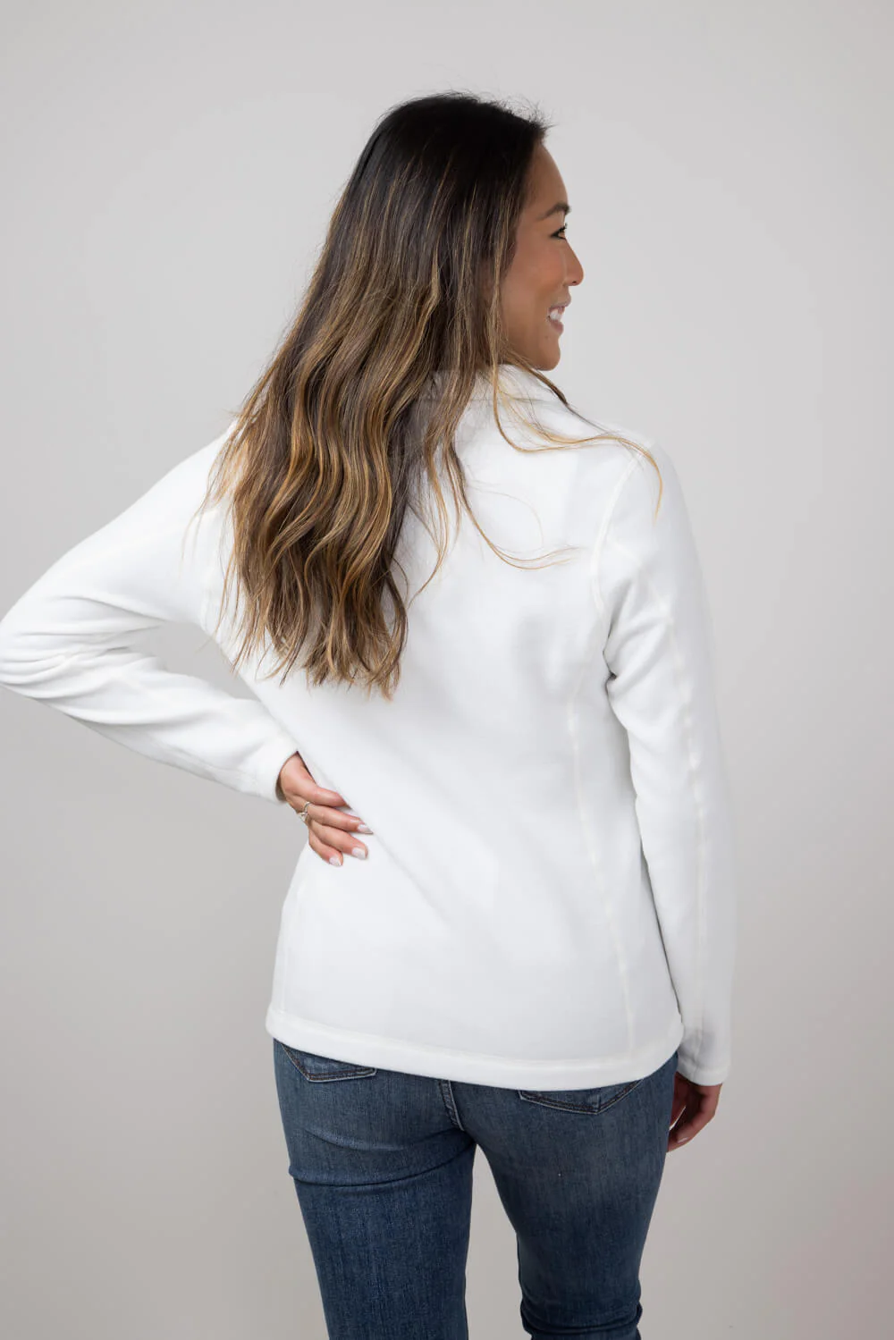Patagonia Women’s Micro D Quarter Zip Pullover in Birch White | 26278-BCW - Image 6