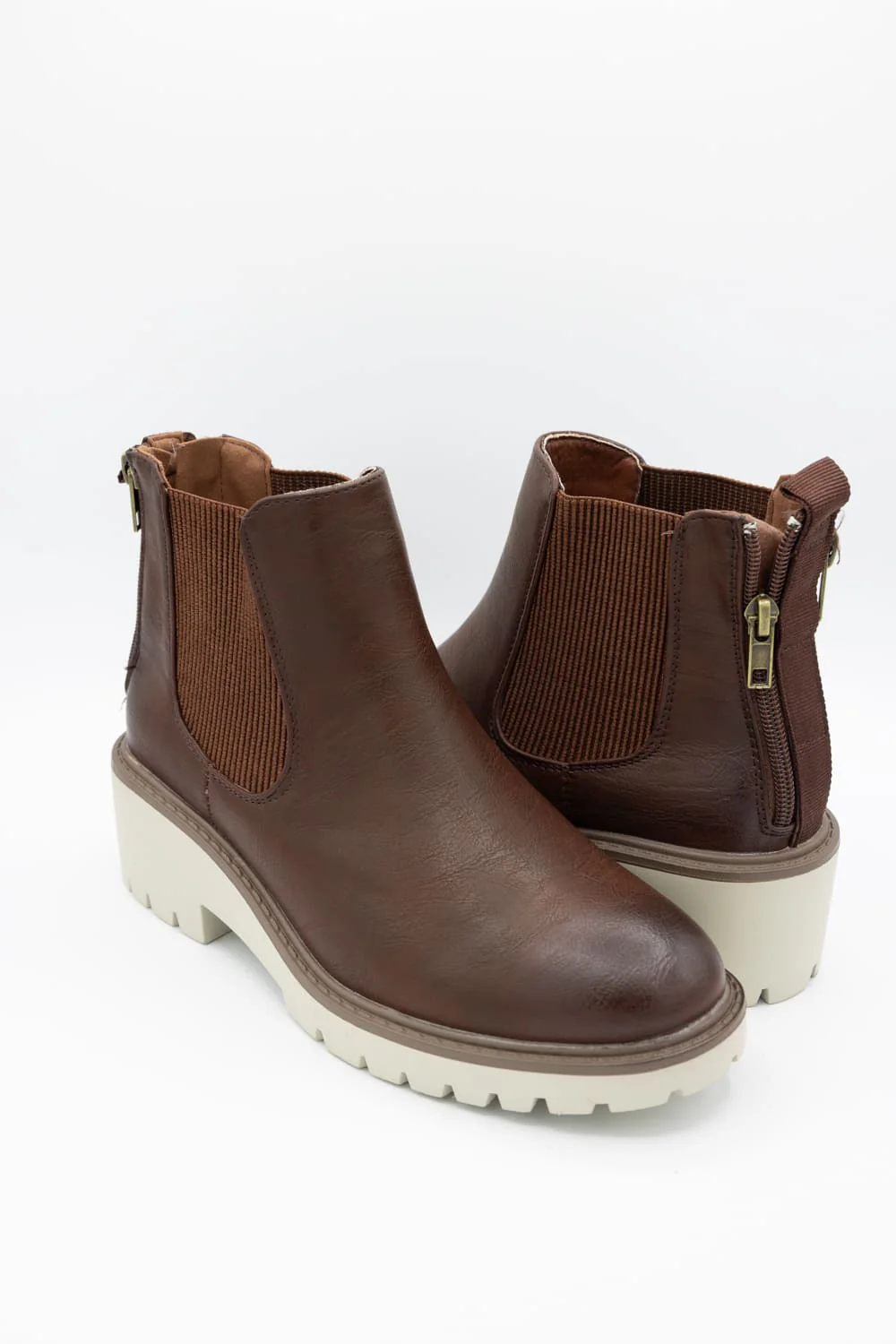 Pierre Dumas Danielle Lug Booties for Women in Whiskey | 89156-135 WHISKEY - Image 2
