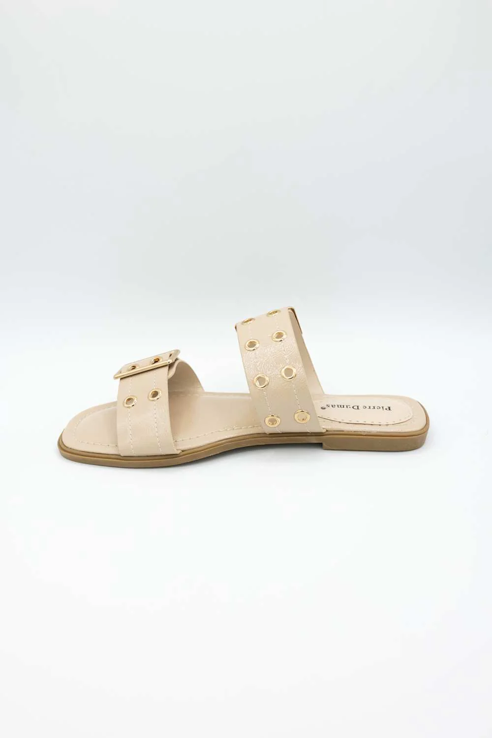 Pierre Dumas Empress Buckle Slide Sandals for Women in Nude | 21791-312-NUDE - Image 4