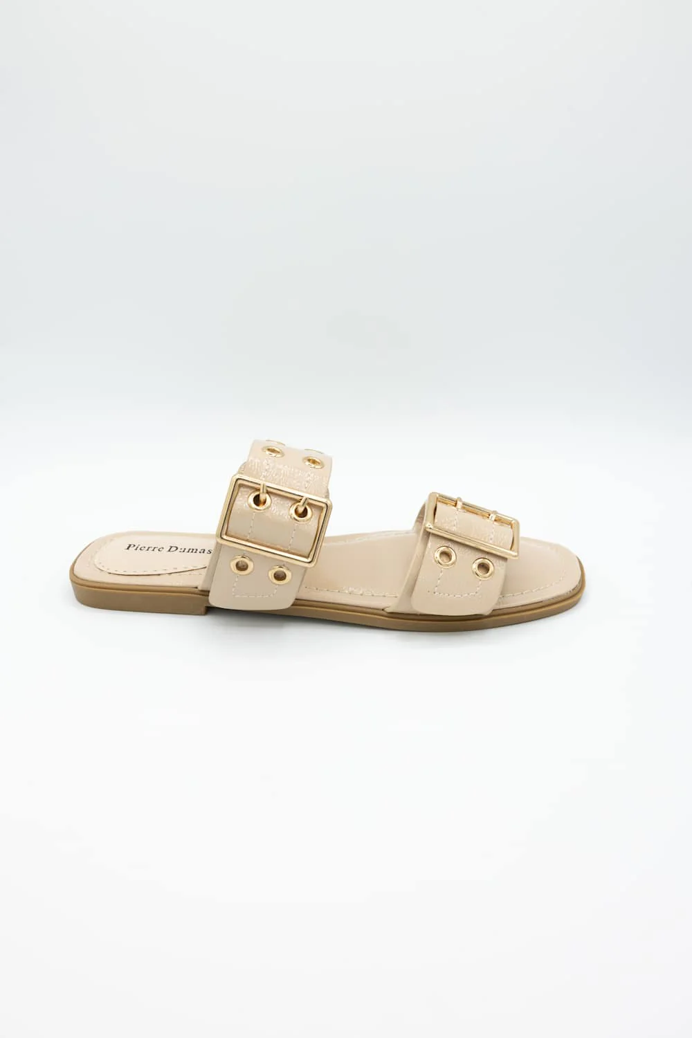 Pierre Dumas Empress Buckle Slide Sandals for Women in Nude | 21791-312-NUDE - Image 5