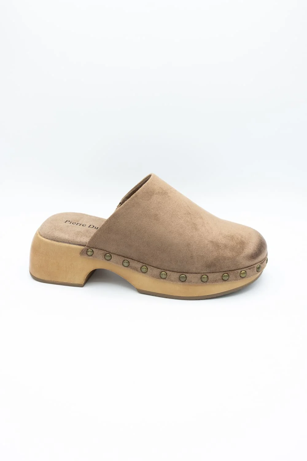 Pierre Dumas Jeda Heeled Clogs for Women in Taupe | 82483-434-TAUPE - Image 3