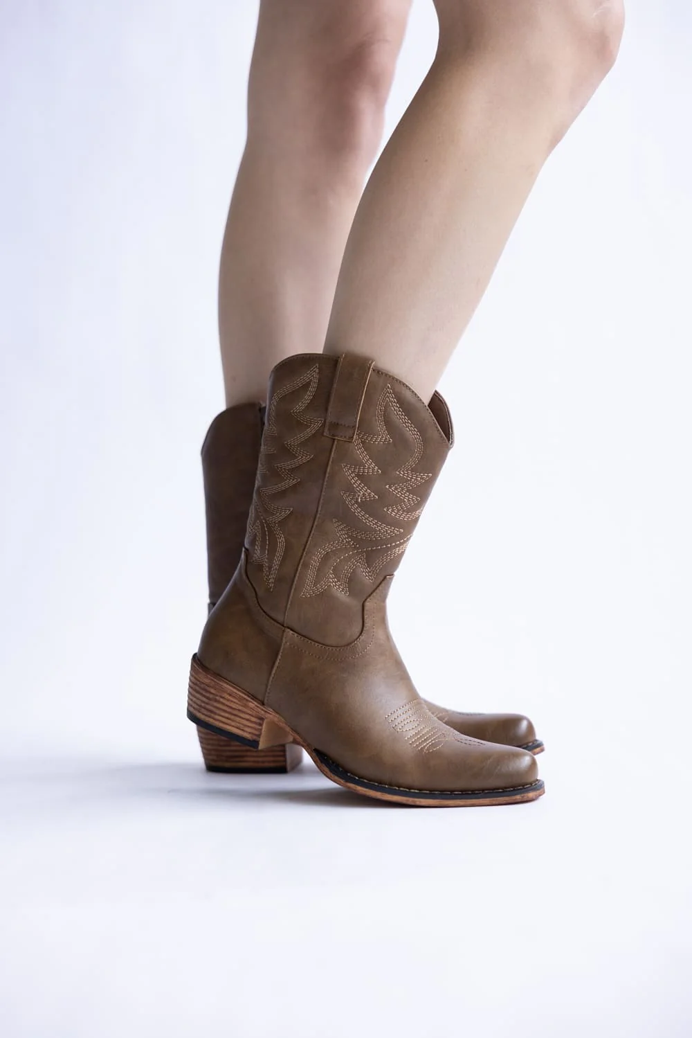 Pierre Dumas Kaylee Western Booties for Women in Mocha | 89251-148 MOCHA - Image 3