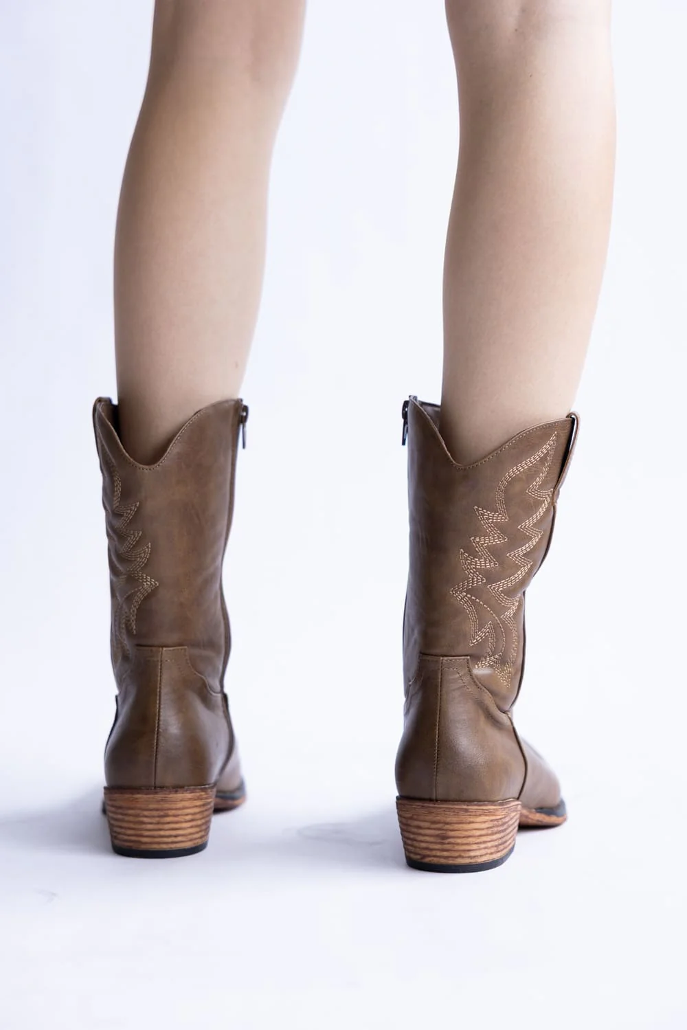 Pierre Dumas Kaylee Western Booties for Women in Mocha | 89251-148 MOCHA - Image 4
