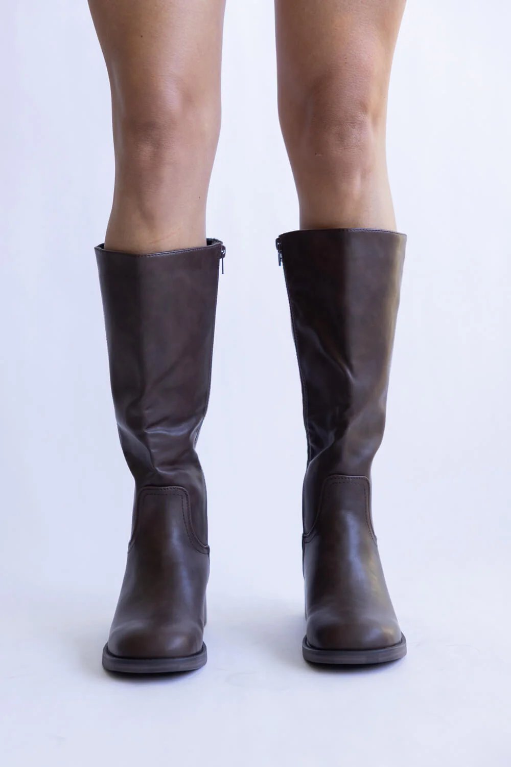 Pierre Dumas Paula Tall Faux Leather Boots for Women in Brown | 89090-102 BROWN - Image 2