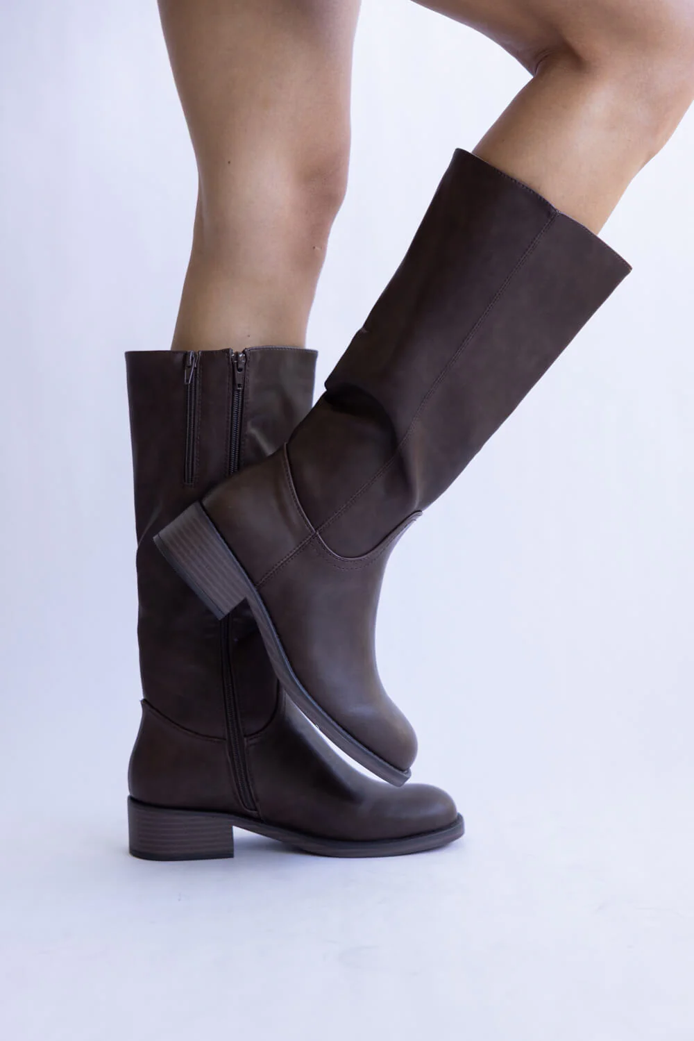 Pierre Dumas Paula Tall Faux Leather Boots for Women in Brown | 89090-102 BROWN - Image 5