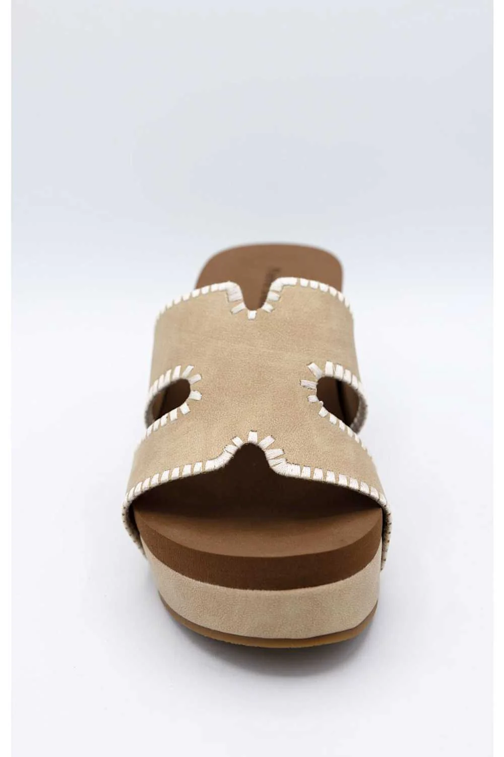 Pierre Dumas Vivian Wedge Sandals for Women in Nude | 22496-712 - Image 3