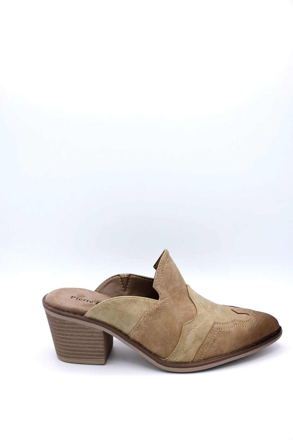 Pierre Dumas Whitney Heeled Mules for Women in Taupe | 85889-146 - Image 2