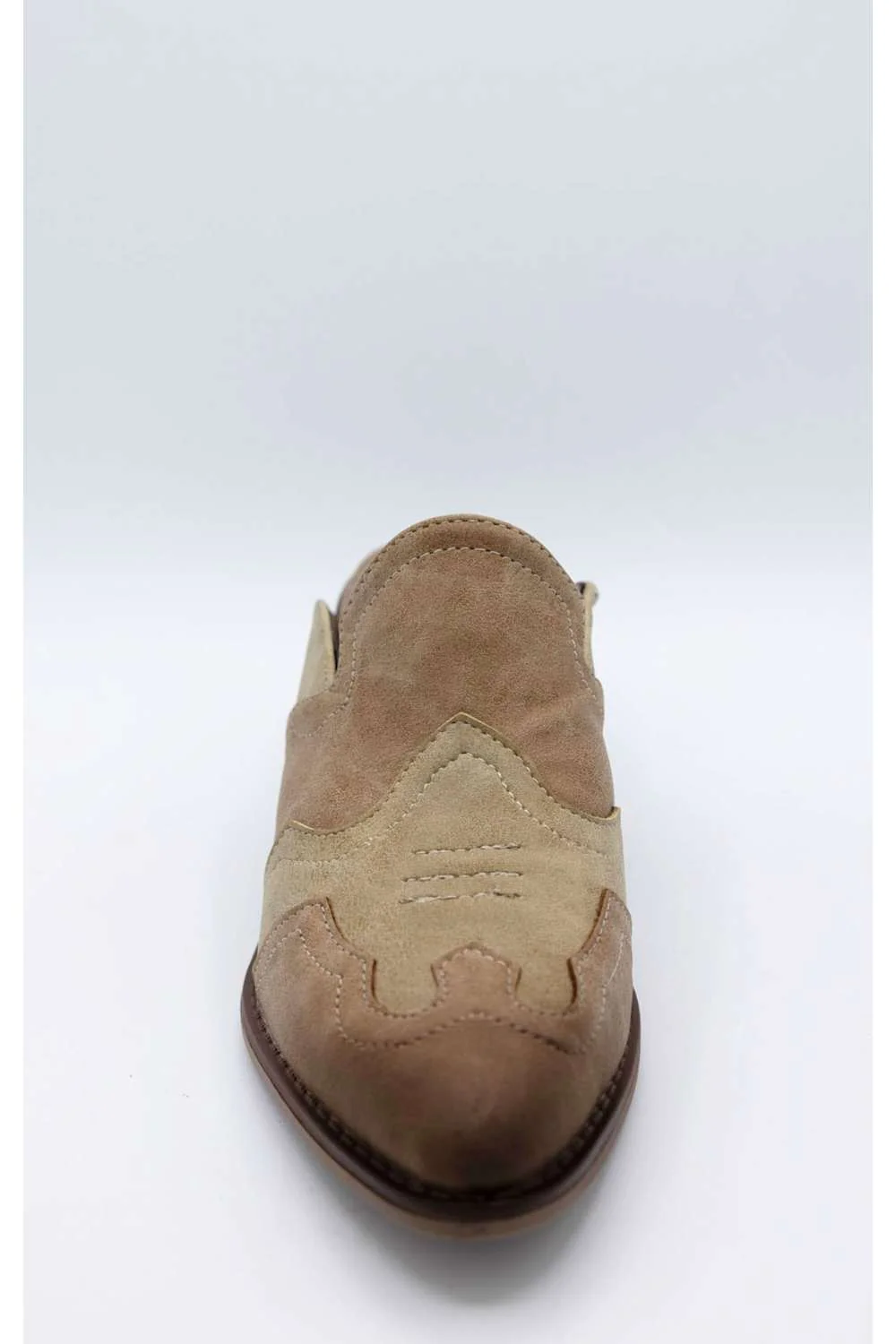 Pierre Dumas Whitney Heeled Mules for Women in Taupe | 85889-146 - Image 3