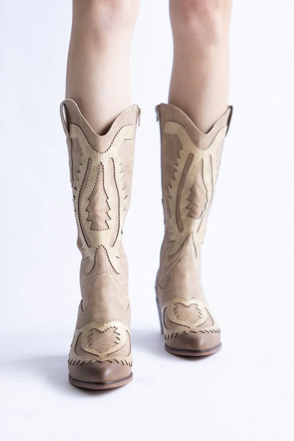 Pierre Dumas Whitney Western Tall Boots for Women in Taupe | 89291-146 TAUPE - Image 3