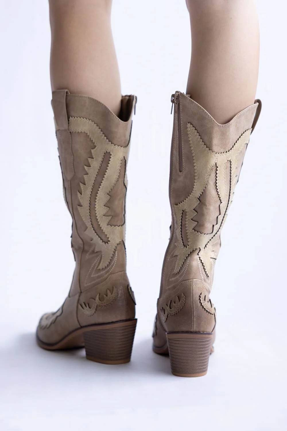 Pierre Dumas Whitney Western Tall Boots for Women in Taupe | 89291-146 TAUPE - Image 6