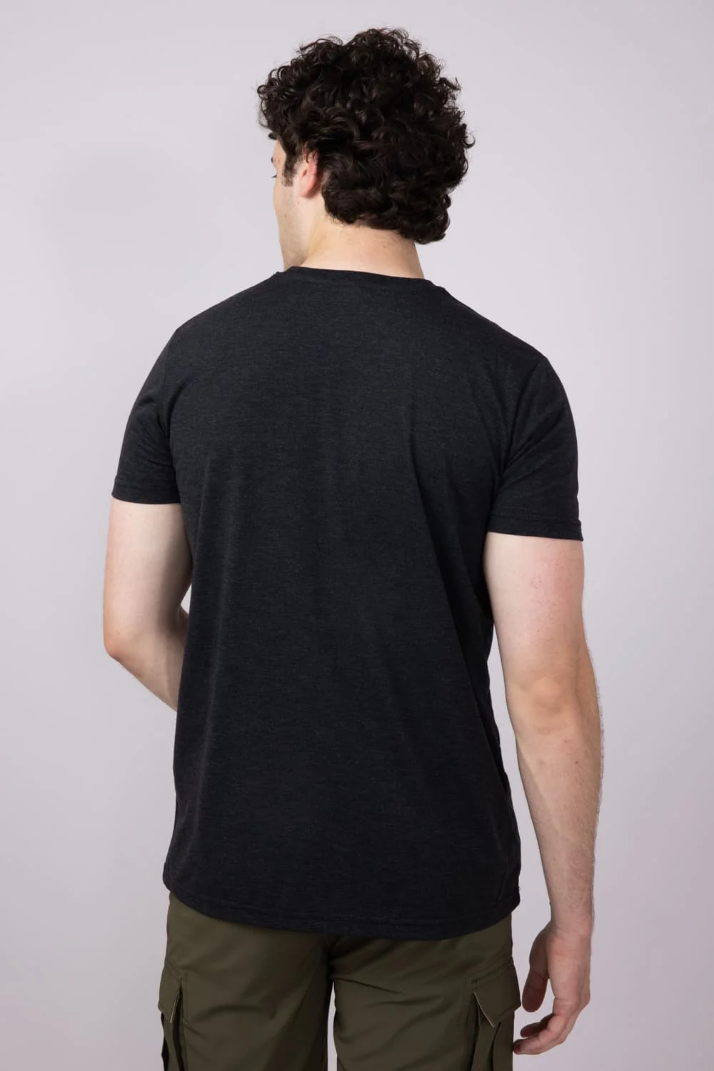 Basic Crewneck T-Shirt for Men in Black | 3750-BLACK - Image 4
