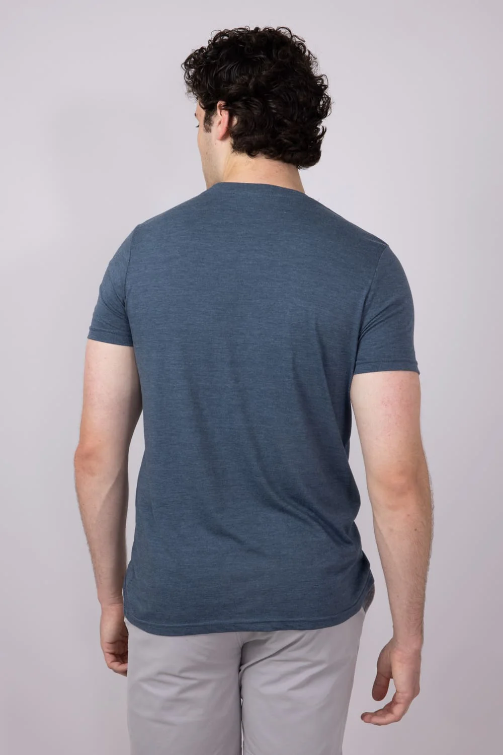 Basic Crewneck T-Shirt for Men in Indigo Blue | 3750-INDIGO - Image 3