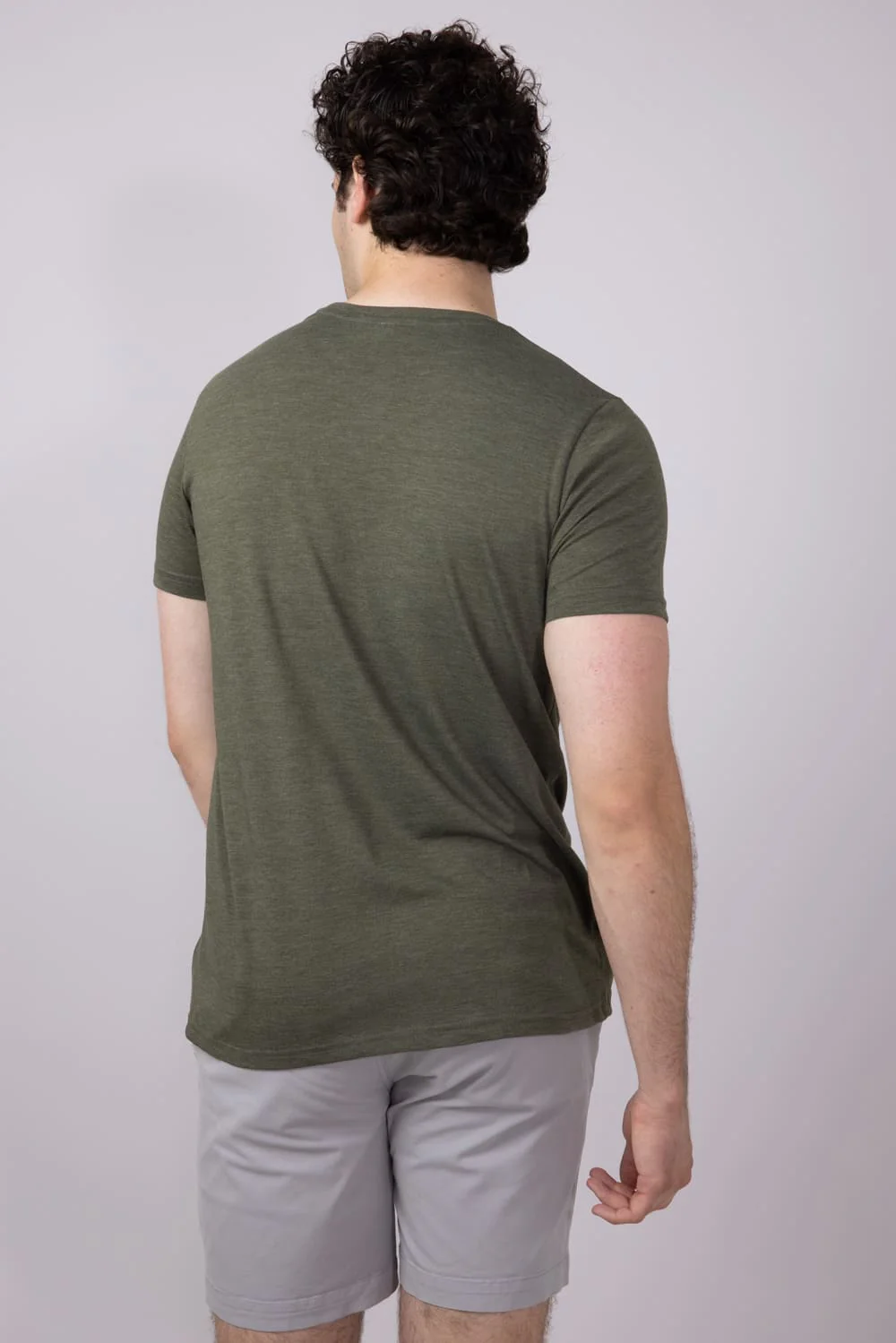 Basic Crewneck T-Shirt for Men in Military Green | 3750-MILITARY - Image 4