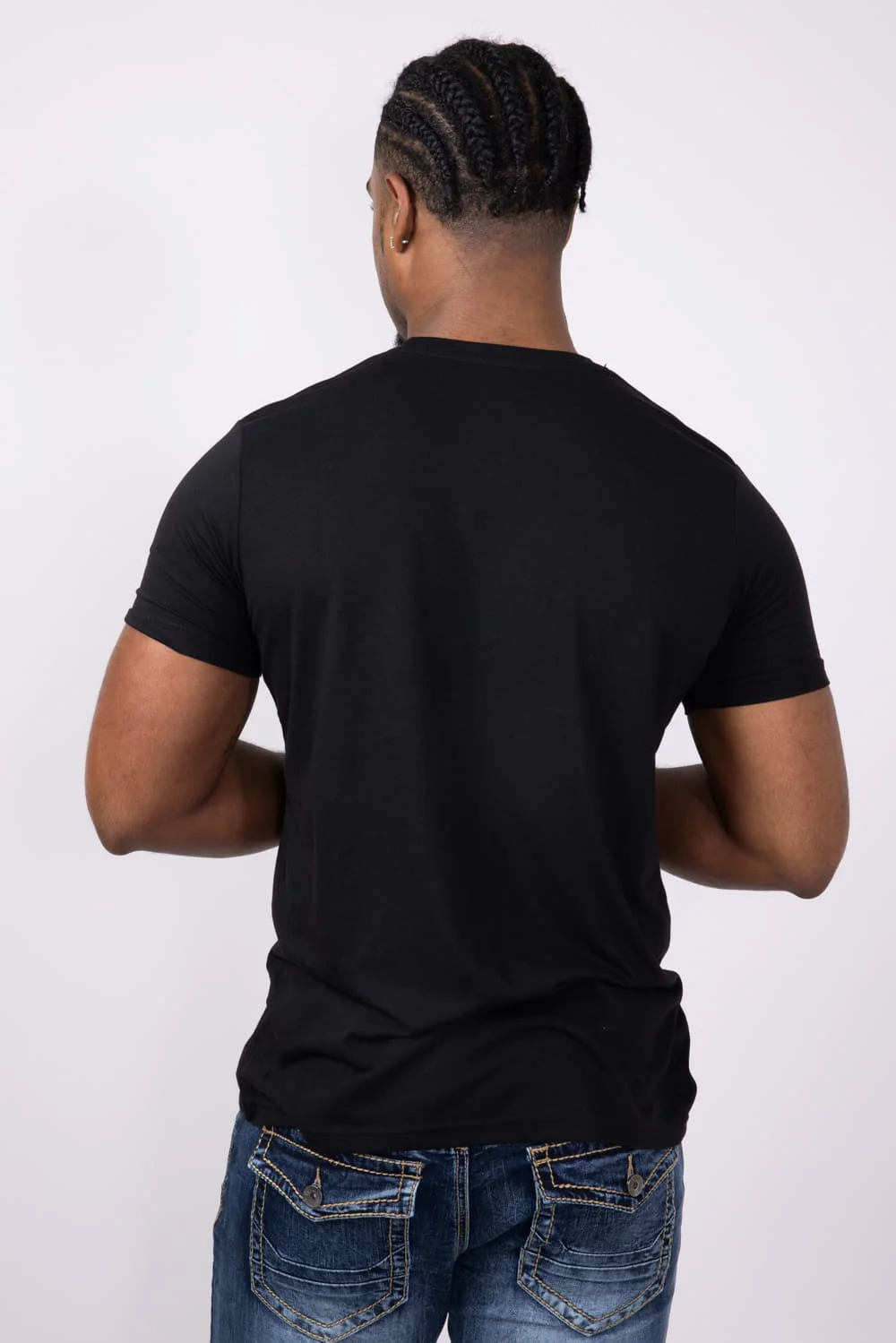 Basic Crewneck T-Shirt for Men in True Black | 3750-TRUEBLACK - Image 4