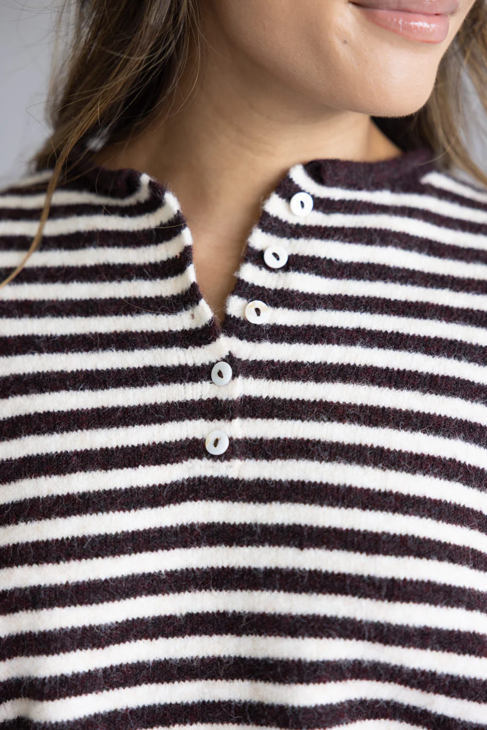 Things Between Piper Henley Shirt for Women in Dark Wine | TBW14174-WIN - Image 4