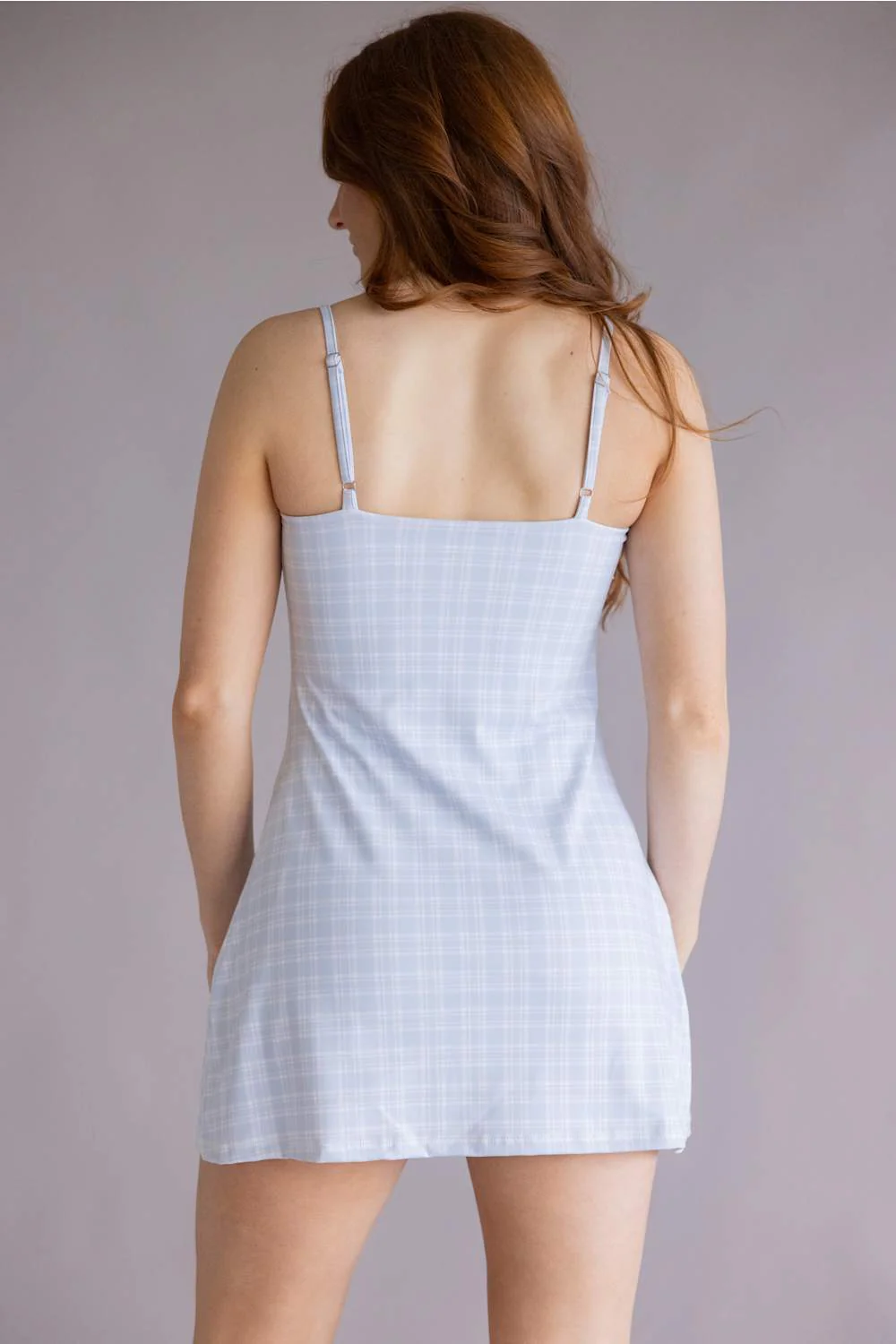 Plaid Sweetheart Tennis Dress for Women in Light Blue | DP7816-2G-BLUE - Image 3