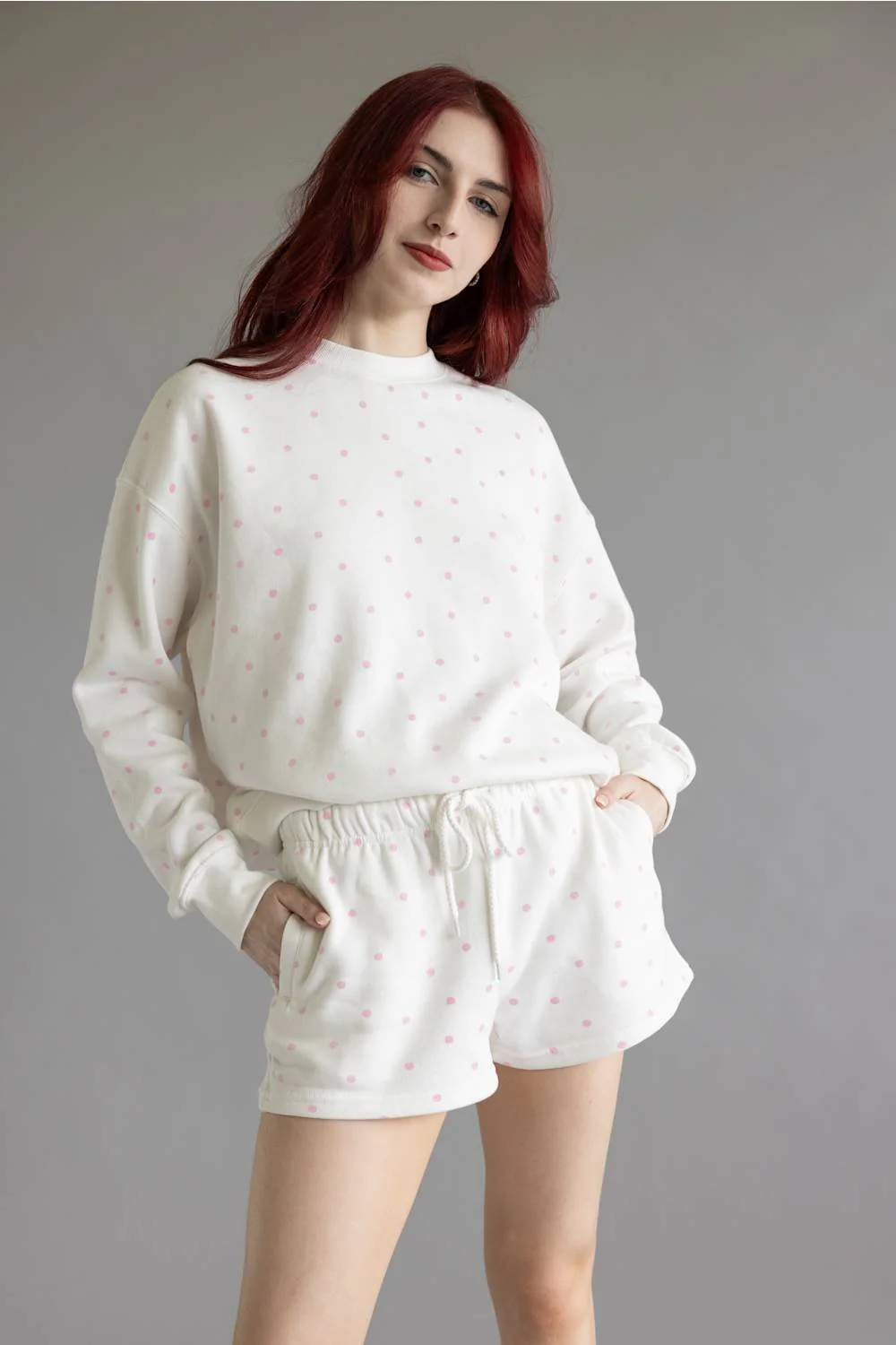 Polka Dot Fleece Short for Women - Image 2