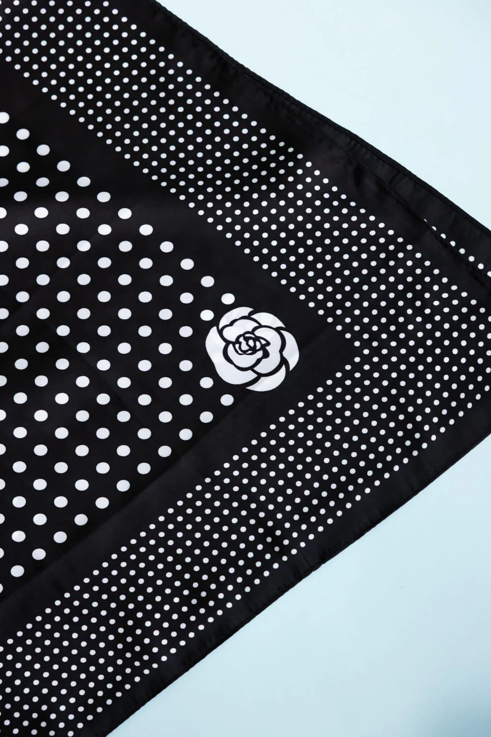 Polka Dot Silk Scarf for Women in Black | BLQS069BLK - Image 5