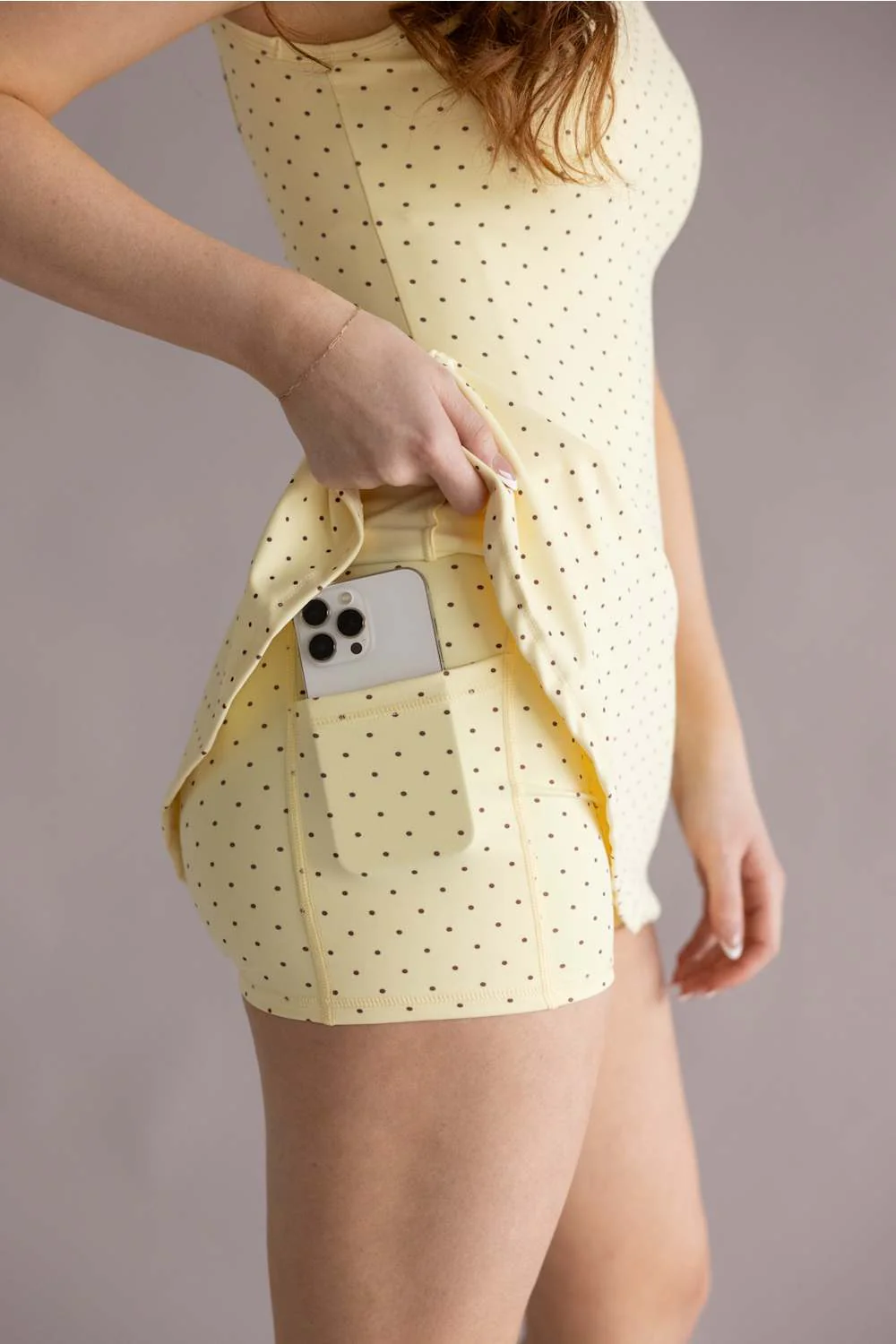 Polka Dot Tennis Dress for Women in Lemon | DP20033-1A-LEMONPOLKADOT - Image 4