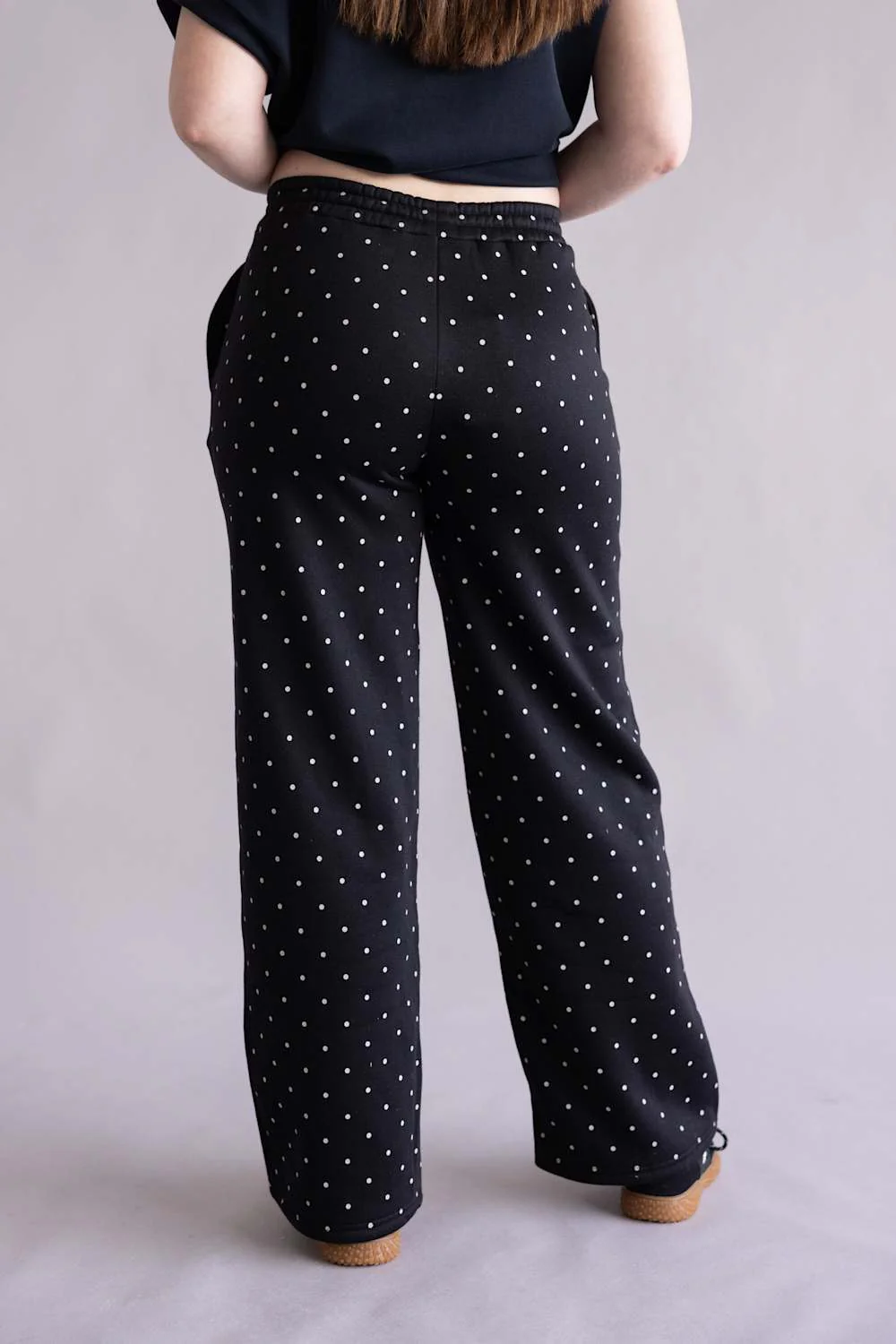 Pretty Garbage Bambi Polka Dot Sweatpants for Women in Black | PCP1017-BLACK - Image 3
