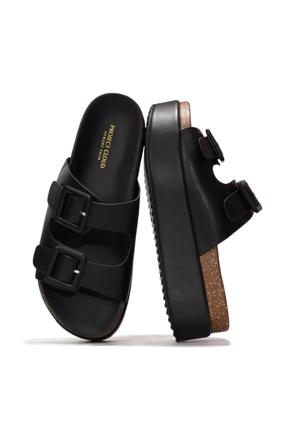 Project Cloud Skylar Platform Sandals for Women in Black | PC-071-BLACK - Image 3