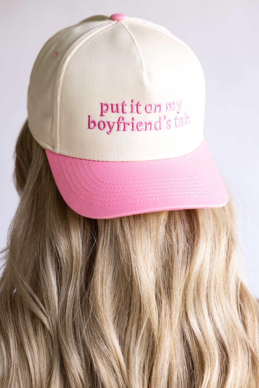 Put It On My Boyfriend's Tab Trucker Hat for Women - Image 2