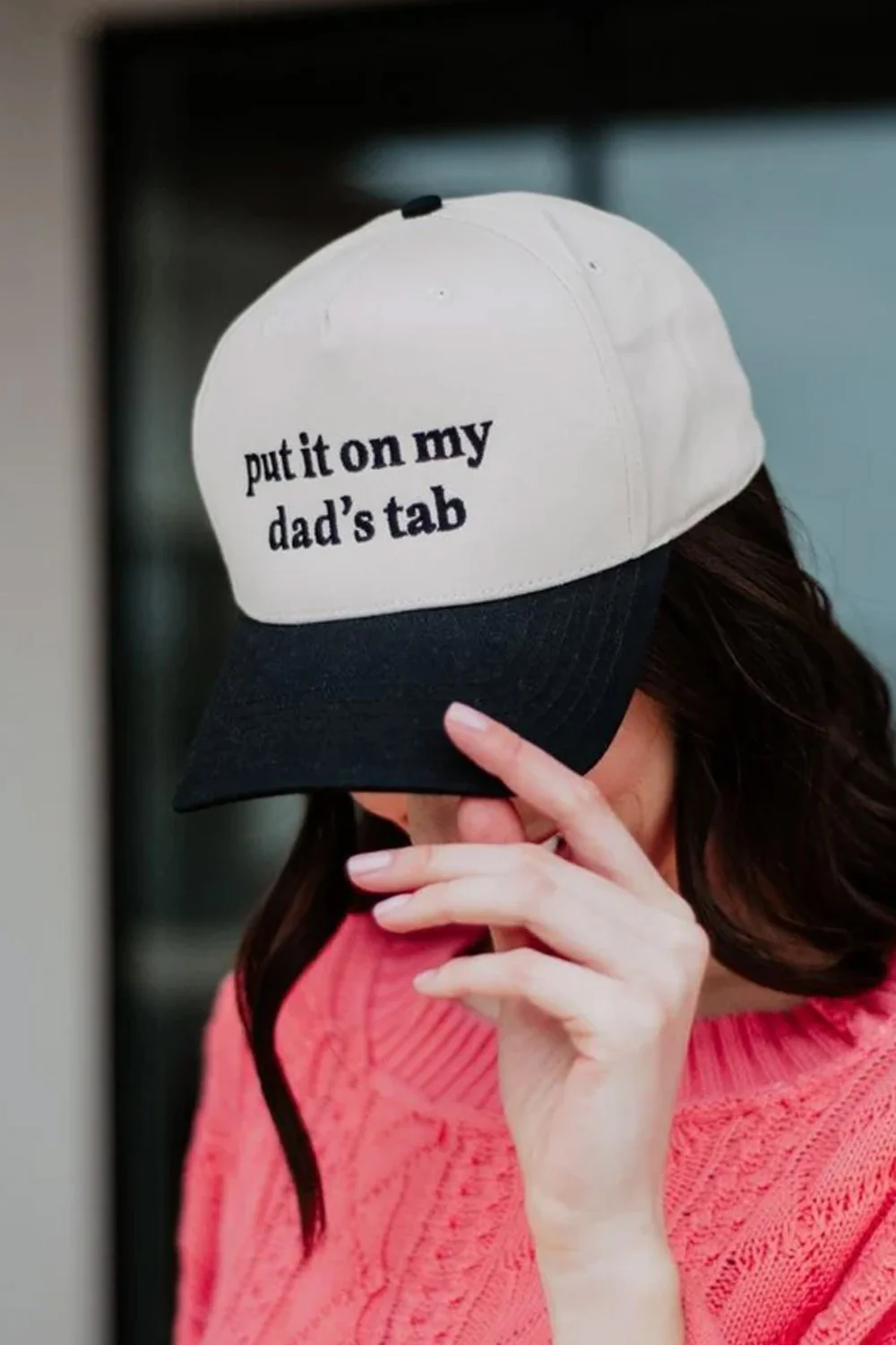 Put It On My Dad's Tab Trucker Hat for Women - Image 2