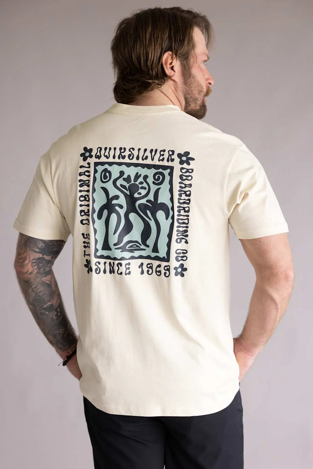 Quiksilver Serenity Splash T-Shirt for Men in Bone White | QS000125-BONE WHITE - Image 4