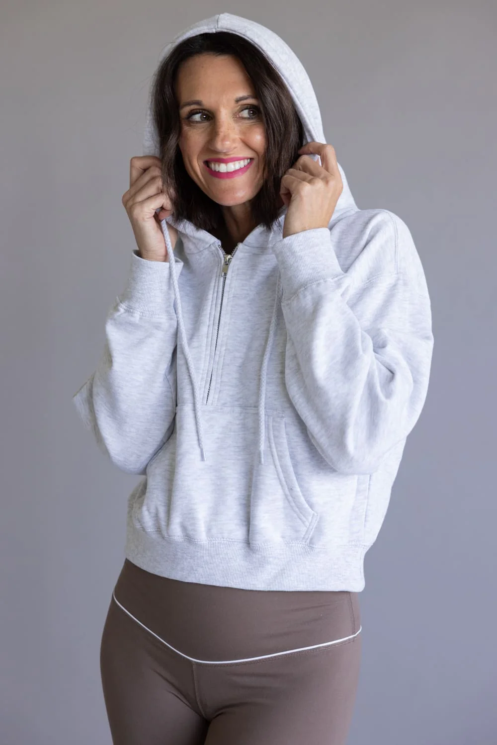 Reflex Half Zip Drawstring Fleece Hoodie for Women - Image 4