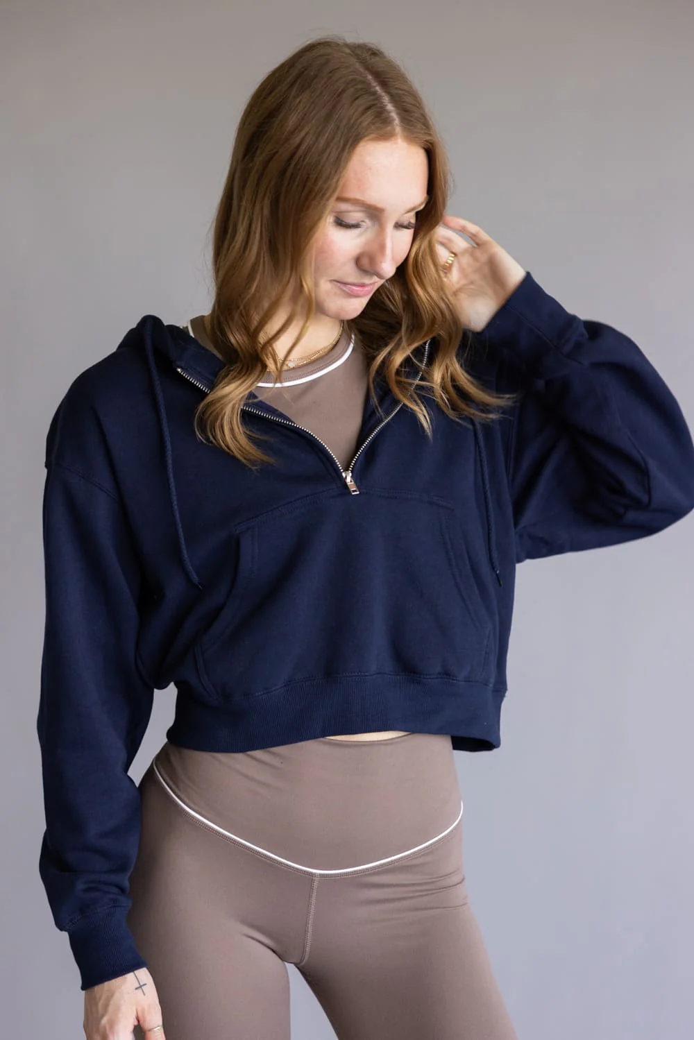 Reflex Half Zip Drawstring Fleece Hoodie for Women - Image 5