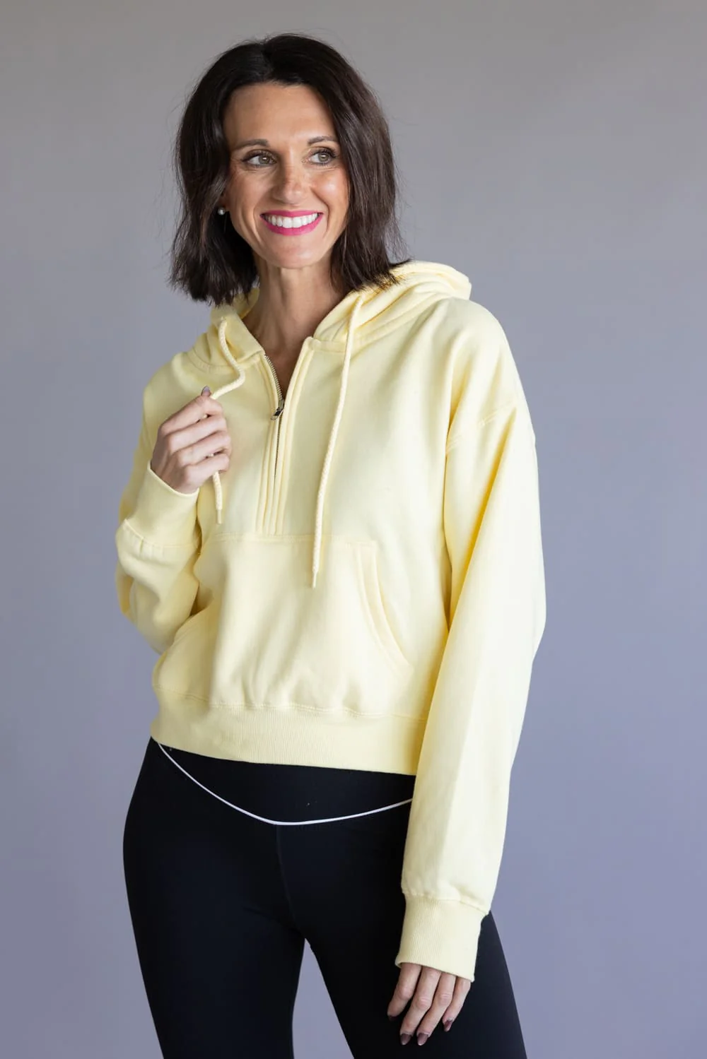 Reflex Half Zip Drawstring Fleece Hoodie for Women - Image 6