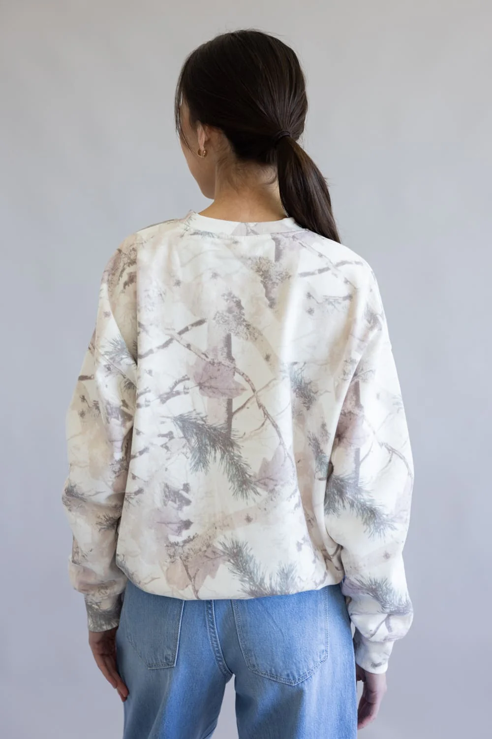 Relaxed Fit Fleece Sweatshirt for Women in Pink Camo | T2522-PINKCAMO - Image 3