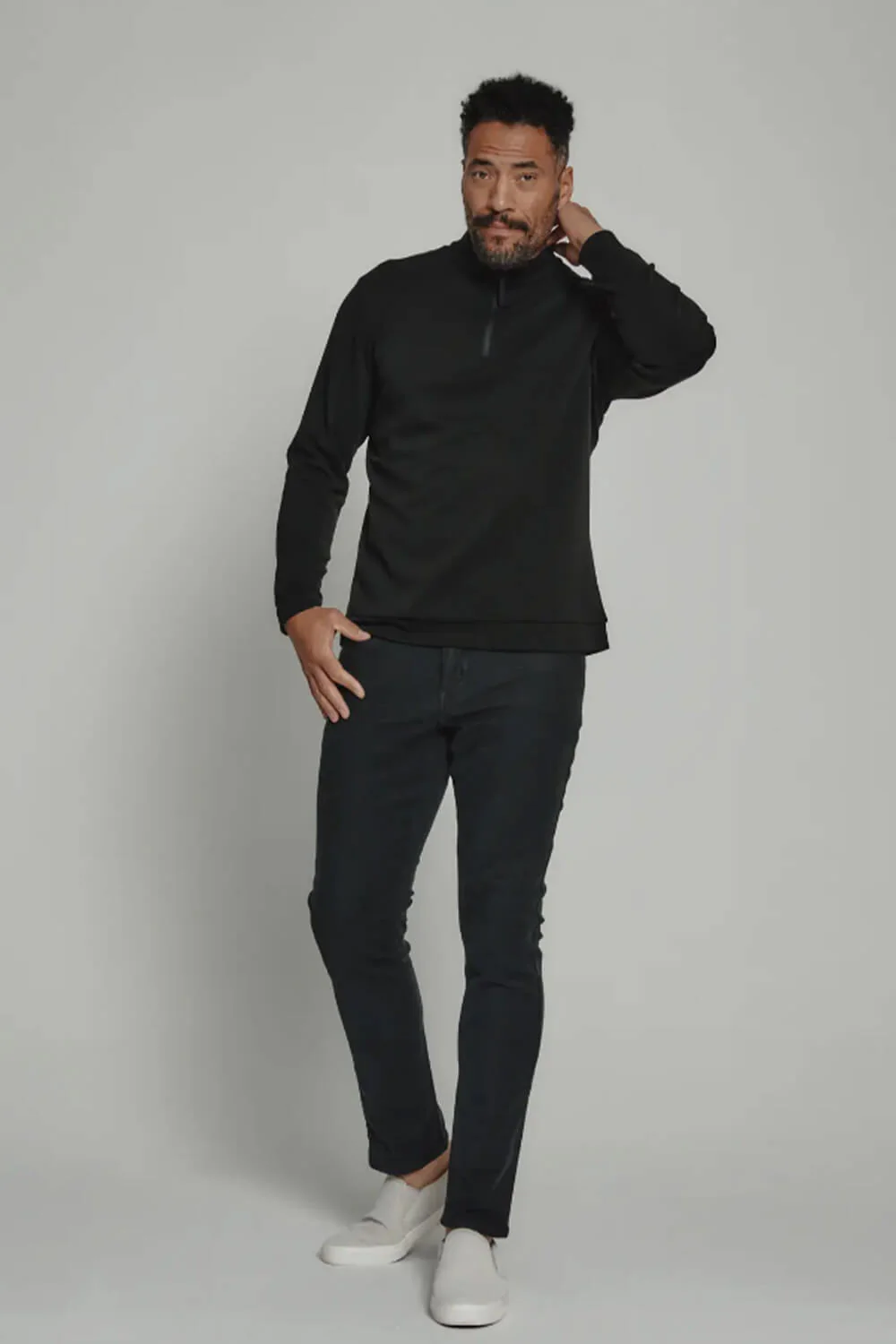 7Diamonds REV Quarter Zip Pullover for Men in Black | SPV-1032-BLACK - Image 4