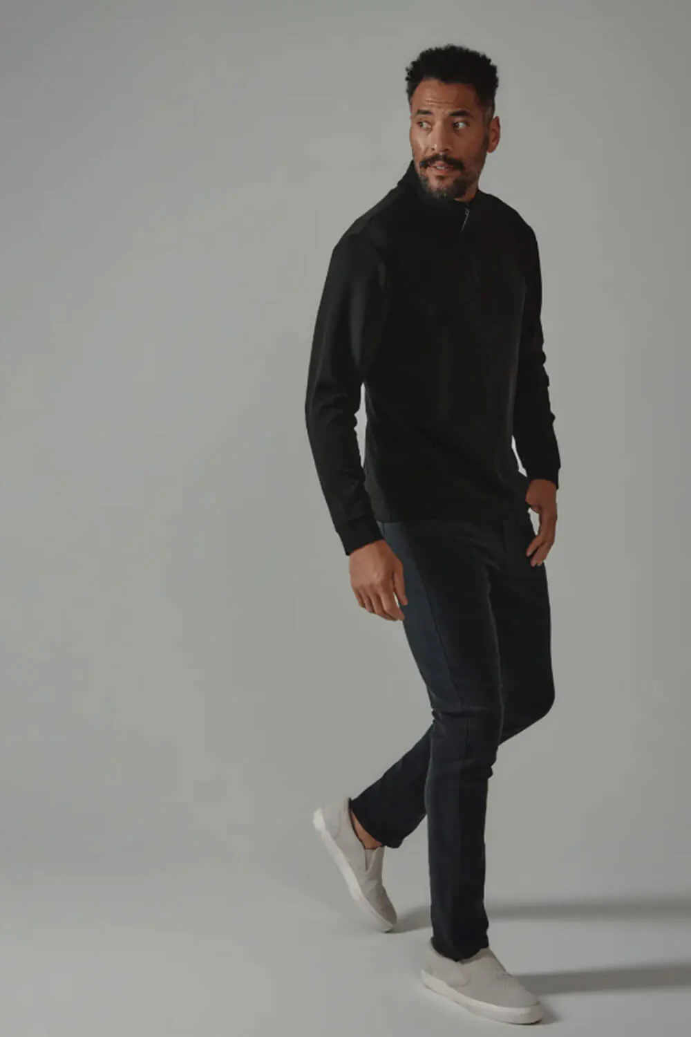 7Diamonds REV Quarter Zip Pullover for Men in Black | SPV-1032-BLACK - Image 5